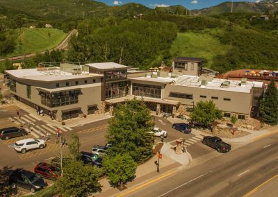 An aerial view of the Old Town Hot Springs building expansion.