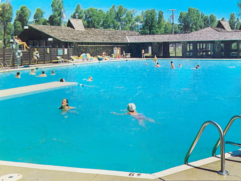 Swimmers enjoy the pool in 1968.
