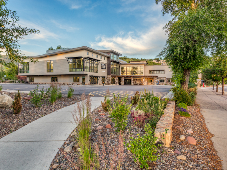 An aerial view of the Old Town Hot Springs building expansion.